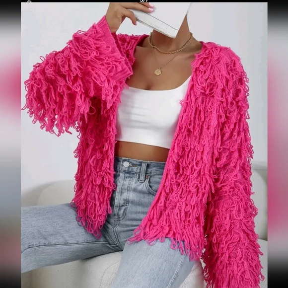 Allurite Shaggy Knit Duster Cardigan - Picture 3 of 9